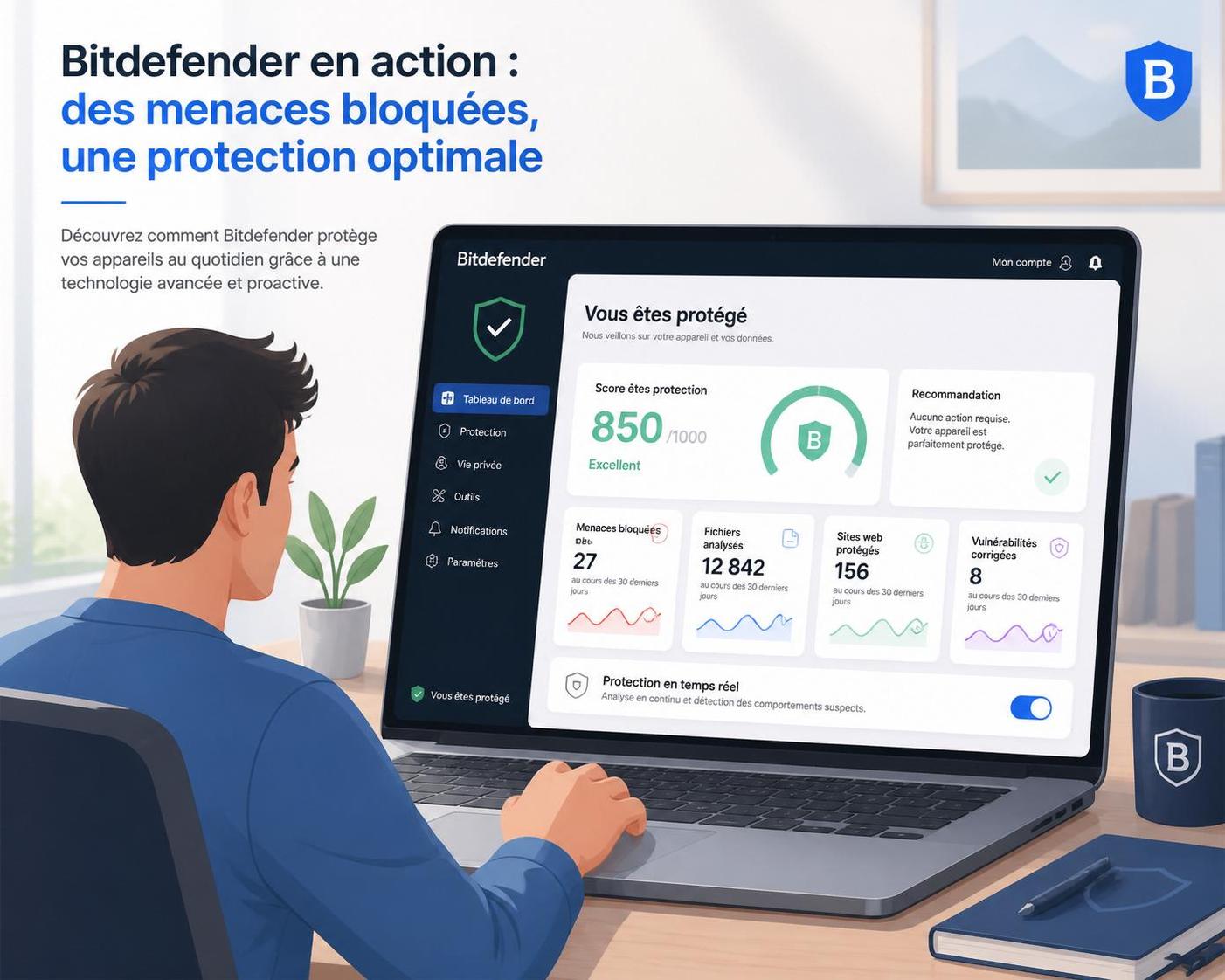 découvrez notre test complet de l'antivirus bitdefender : analyse des performances, fonctionnalités clés, protection en temps réel et avis détaillé pour garantir votre sécurité numérique.