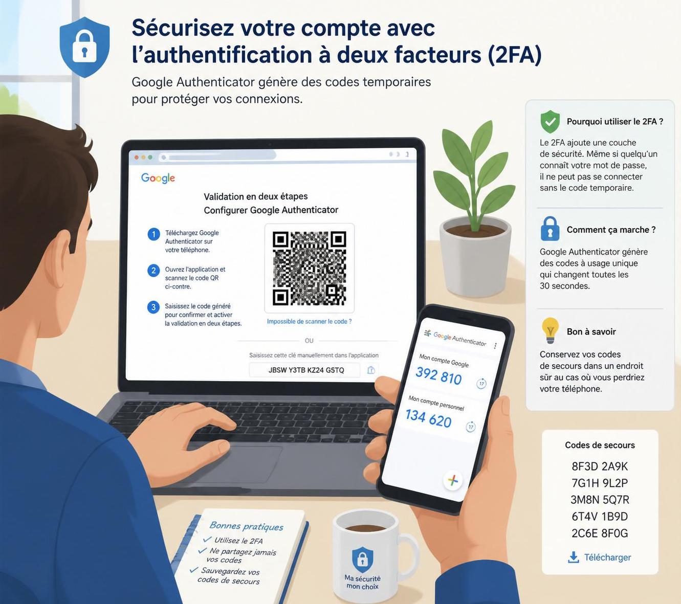 découvrez comment utiliser google authenticator facilement avec notre guide simple et clair. protégez vos comptes en activant l’authentification à deux facteurs en quelques étapes.