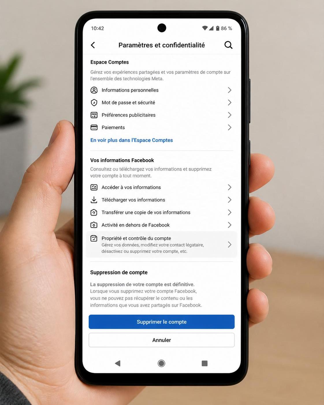 découvrez comment supprimer votre compte facebook facilement grâce à notre guide étape par étape. suivez ces instructions simples pour désactiver ou supprimer définitivement votre profil en toute sécurité.