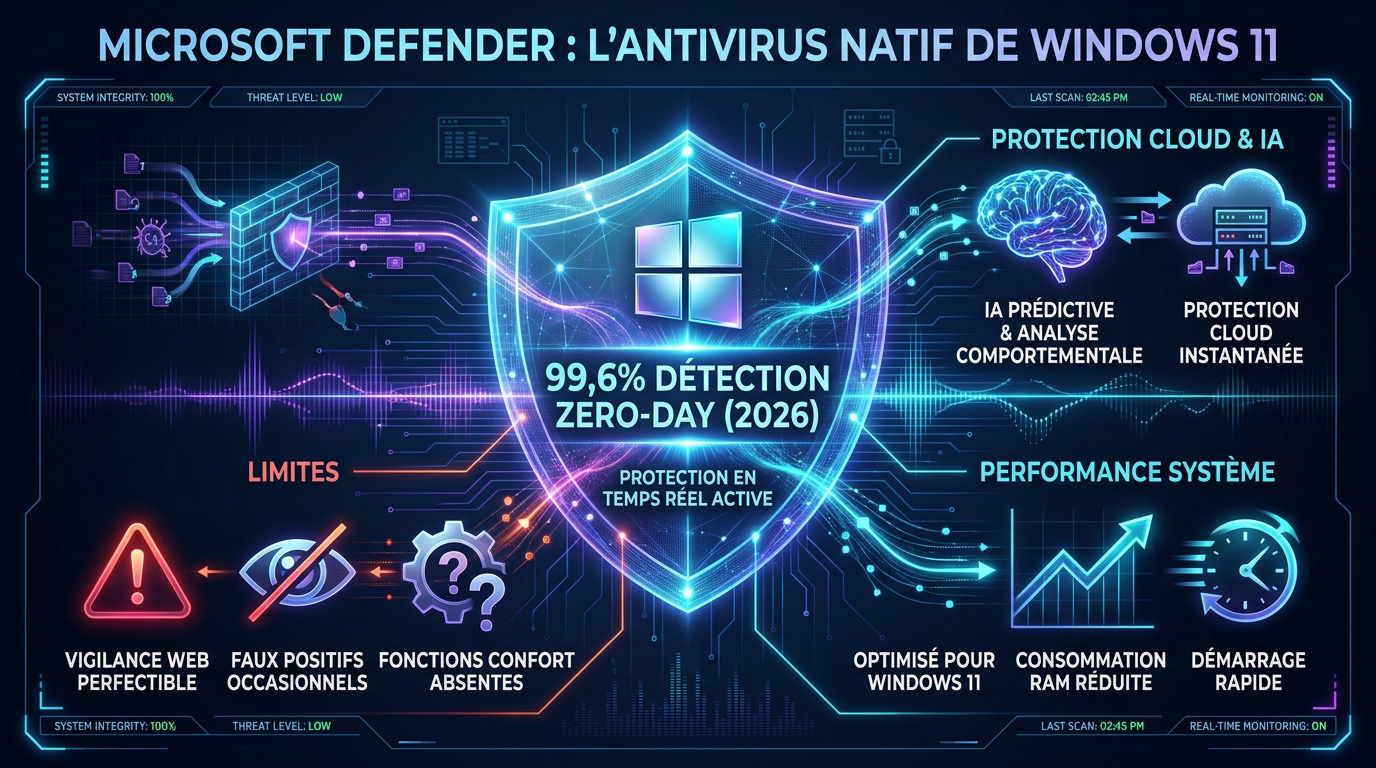 Interface de l'antivirus Microsoft Defender sur Windows 11