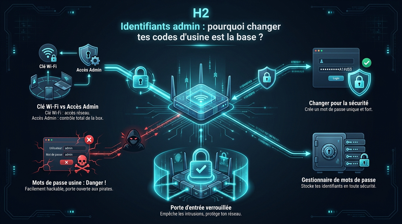 Interface d'administration d'un routeur Wi-Fi sécurisé avec changement de mot de passe