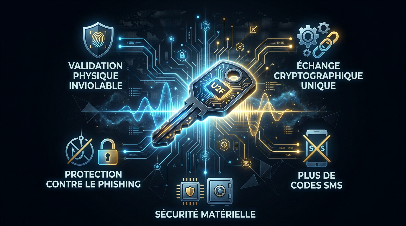 Clé de sécurité physique U2F connectée à un port USB